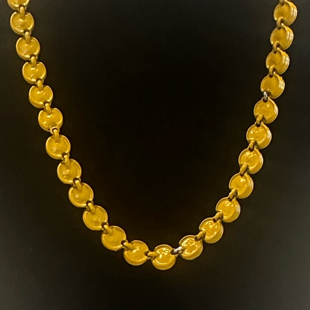 TOVA - Opaque Turquoise Crystal & Mustard Yellow Coated Enamel Necklace - Picture 11 of 15